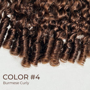 Peluca de Cabello Humano Rizado Birmano con Cordón Ajustable, Color Marrón Chocolate, Sin Pegamento, Línea de Cabello Natural, Pelucas para Mujer - Product Image 4