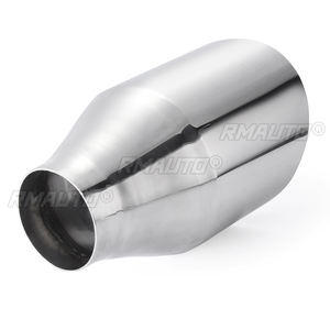 Punta de escape universal para coche de 57mm-101mm, silenciador de tubo de escape automotriz con salida en ángulo, boquilla de 2.25 pulgadas de entrada y 4 salidas - Product Image 4