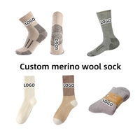Vente en gros de chaussettes en laine mérinos thermiques tricotées de haute qualité pour le sport de plein air avec logo personnalisé à 5 orteils