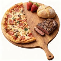 Planche à découper en bois personnalisée avec poignée, planche à pizza en bois d'acacia, planche à charcuterie, plateau à fromage et à pain, articles de cuisine OEM
