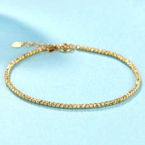<b>Solid</b> <b>Gold</b> Rose <b>Gold</b> Chain Beads Bracelet - Product Image 1