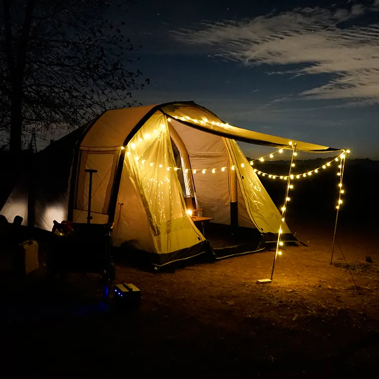 Tenda Kemah tiup, sangat portabel serbaguna luar ruangan Keluarga satu kamar tidur satu ruang tamu tabung TPU