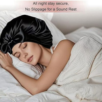 Bonnet en Satin monocouche de vente chaude avec longue cravate élastique bonnet de couchage de soins capillaires de grande taille bonnet en Satin à usage domestique