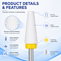 Yaqin – Kit de fraises à ongles en céramique de haute qualité, forme conique, pour machine à manucure sans balais