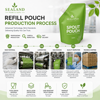 Pochette plastique personnalisée pour liquides, design populaire, emballage alimentaire, sac plastique autoportant avec bec verseur