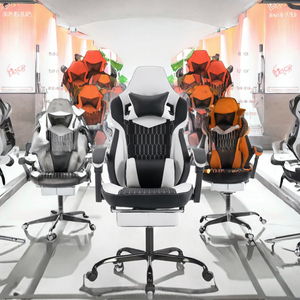 Chaise de bureau gaming pivotante en cuir PU de haute qualité, avec support lombaire, siège rembourré, hauteur réglable, base en métal à gaz – Meilleure vente - Product Image 3