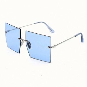 Gafas de Sol de Moda 2020, Estilo Vintage de Lujo para Mujer, Montura Grande, Sin Marco, Gafas de Sol Cuadradas Extra Grandes - Product Image 6