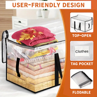 Transparent Multifonctionnel Heavy Duty Extra Large Mobile Sacs Vêtements Voyage Vêtements Sac De Rangement Réutilisable Avec Grande Capacité