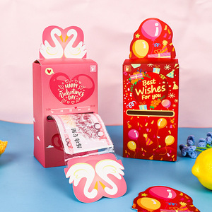 2026 nuevo modelo de caja de dinero extraíble sobre <span class=keywords><strong>rojo</strong></span> creativo regalo de boda y cumpleaños máquina de dinero de cartón escupir marido - Product Image 3
