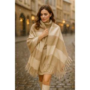 Ethnic Soft and Loose <b>Black</b> Thick Tasseled <b>Shawl</b> for Cold Weather Sal1257 - Product Image 1