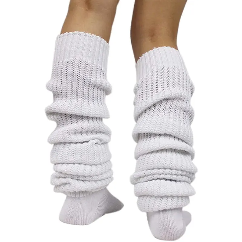Uzun bacak isıtıcıları kadınlar örgü gevşek çorap özel nervürlü Slouch çorap toptan kız çorap diz yüksek