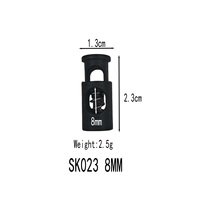 Serrure de petit cordon solide POM noir avec ressort en métal pour accessoires de matériel de réglage de cordon de sac à dos