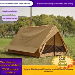 Carpa de Camping para Exteriores, Estilo <span class=keywords><strong>Cabaña</strong></span> de Playa, Ligera, de Doble Capa, para las Cuatro Estaciones, con Puerto para <span class=keywords><strong>Chimenea</strong></span> >3000mm, Impermeable, de Tela Oxford B3 - Product Image 2