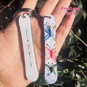 Custom Snowboarder-style Acrylic Keychain Double-sided Pendant Mini Cute <strong>Snow</strong> <strong>Buddy</strong> Business Gift with butterfly Pattern DIY - Product Image 4