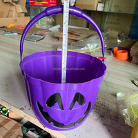 Paniers à citrouille d'Halloween en plastique pour enfants