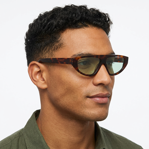 Lunettes de soleil polarisées pour hommes, monture écaille de tortue, verres verts, style mode à monture complète, protection UV, protection solaire pour adultes - Product Image 1