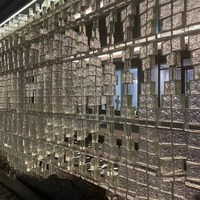 JYG 50*100*200mm haute qualité clair vague de mer bloc de verre solide brique de verre pour la construction décoration murale