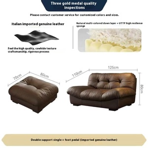 Sofá de cuero en la nube Sala de estar Minimalista italiano Apartamento grande y pequeño Sofá de diseño <span class=keywords><strong>Muebles</strong></span> - Product Image 2