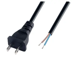 American Gauge Bare Wire Tail Power Cord American 2 Core With Hole 2 Flat Plug Power Connection Cable