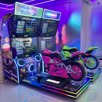 Simulateur de course de moto, jeu d'arcade, machine de course à monnayeur, jeu de course dynamique à double écran, machine de divertissement