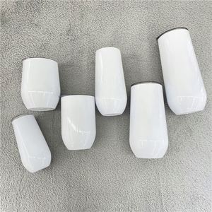 Tasses à sublimation vierges 6oz 10oz 16oz 20oz, mugs à vin à double paroi incassables, gobelet de voyage 12oz avec couvercle - Product Image 2