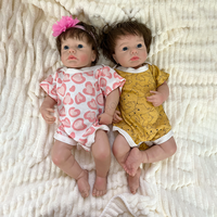 Poupées Reborn en Silicone Corps Entier de 18 Pouces LouLou Cheveux Bruns Racineux pour Compagnie Émotionnelle - Vente en Gros