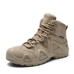 Botas de Caminar Impermeables para Hombre, Color Bronceado, con Cordones, Punta Redonda, Suela de Goma, para Todas las Temporadas - Product Image 3