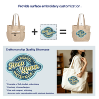 Sac de shopping en toile grande capacité avec fermeture éclair, couleur personnalisable, sac à main en toile multi-poches pour le travail, les trajets et l'école