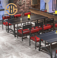 Tables et chaises de style industriel KSL pour restaurants avec sièges rembourrés, plateau de table en marbre artificiel, meubles pour cafés et bars de nuit