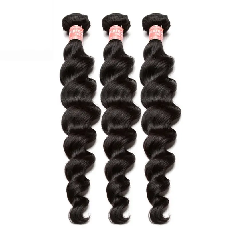 Wholesale Brazilian Virgin Hair Bundles Loose Wave Human Hair Weave Natural Black 100g 12A Grade 100% Raw Unprocessed