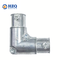 HZQ Kit de raccords de conduit en acier électroforétesque (EMT) de 3/4 pouce, coudes à angle droit de 90 degrés, à vis de fixation, pour tube métallique électrique, avec capuchon en cuivre