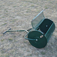 Rouleau de pelouse en maille métallique de haute qualité, épandeur de tourbe, de compost et de mousse, écran de 24 pouces pour le nivellement, la plantation et le semis dans les jardins et les cours