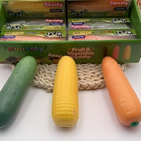 Jouet sensoriel anti-stress en forme de légumes croustillants et moelleux : carotte, maïs, concombre – Jouet de décompression à presser et à faire cliquer