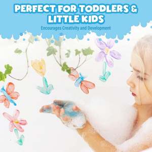 Lot de 6 peintures lavables non toxiques pour baignoires, jouets de bain pour tout-petits, peinture au doigt sur les murs de la baignoire, jouet de bain, savon amusant - Product Image 3