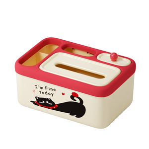 Cartoon Plastic Tissue <b>Box</b> Desktop Tissue Holder Multifunctional <b>Storage</b> Case for Living Room Bathroom - Product Image 1