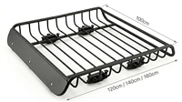 Panier de toit universel amovible en alliage d'aluminium et d'acier noir 140 cm, porte-bagages, accessoires 4x4, capacité de charge 75 kg