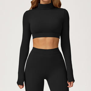 Women's Long Sleeved <strong>Crop</strong> <strong>Top</strong> with Hollowed Out Back Design for Outdoor Sports Running Fitness Yoga <strong>Top</strong> - Product Image 2