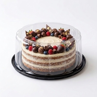 Boîte à gâteau ronde transparente en PET de 8 pouces, idéale pour l'emballage personnalisé de tiramisu et de gâteaux d'anniversaire, avec couvercle – Vente chaude