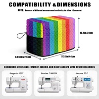 Housse de machine à coudre matelassée personnalisée Gay avec motif arc-en-ciel (version lavande), pour le rangement des machines à coudre domestiques