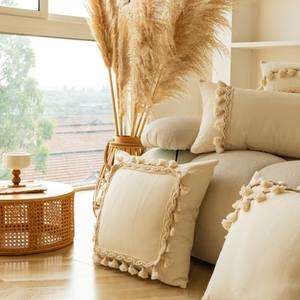 Coussin décoratif carré de style marocain à motif géométrique avec pompons, pour salon, décoration intérieure, housse de coussin de luxe léger - Product Image 5