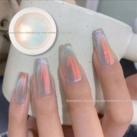 Super Fée Pêche Aurora Style Japonais Populaire Nail Art Accessoires Transparent Glace Électrolytique Miroir Magique Poudre Superbe