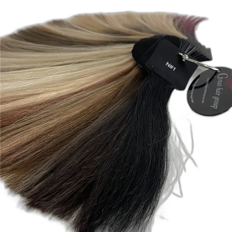 Grande marca di capelli umani estensione anello di colore liscio e morbido stile onda singola trama con il grado di capelli Remy