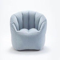 Fauteuil tubulaire crème minimaliste, forme ergonomique, revêtement en tissu technique imperméable, confortable, pour enfants et adultes, canapé lounge pour enfants et salon