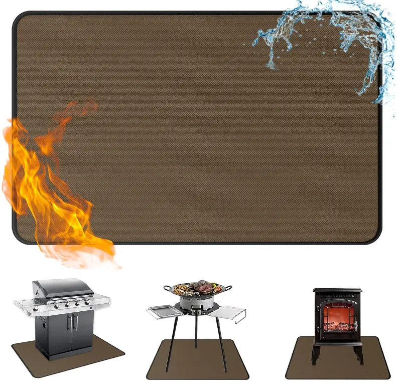 Ondergrillmat Voor Grill 38X65In Anti-Slip Bbq Mat Herbruikbare Dubbelzijdige Vuurvaste Grill Pad Open Haard Olie-Proof Waterdichte Mat