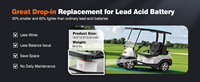 Batterie lithium haute puissance Temgo 48V 100Ah pour voiturette de golf, avec BMS 300A, boîtier métallique, application Bluetooth et chargeur LCD, pour l'approvisionnement des flottes et des concessionnaires