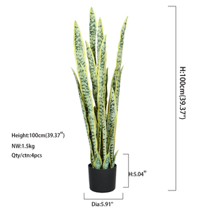 Künstliche Schlangenpflanze Plastik Kunstbaum Topfpflanze Bodenbaum Wohnzimmer Innenraum Blumendekoration Künstliche Grünpflanze Bonsai - Product Image 6