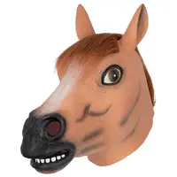 Хэллоуин косплей маска на лицо животного коричневая лошадь Голова маска Хэллоуин Вечеринка латексная маска