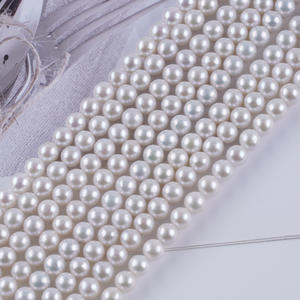 Collar de Perlas Redondas de Agua Dulce Naturales de Zhuji, 6-6.5mm, Blancas/Rosadas, Perlas Sueltas, Producto Semiterminado para DIY - Product Image 3