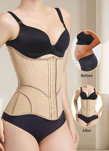 Ceinture amincissante confortable en maille beige Langqin pour femmes grandes tailles, corset amincissant en nylon-spandex fin - Product Image 2