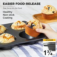 Moule à muffins professionnel à 6 cavités, plaque de cuisson antiadhésive pour cupcakes et muffins uniformément cuits, résistant au four et à la chaîne